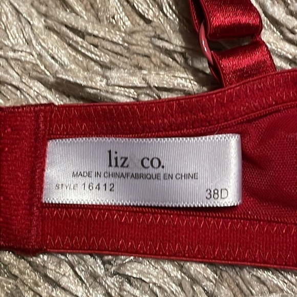 Liz & Co. Red Lace Underwire‎ 38D Bra - Picture 6 of 6